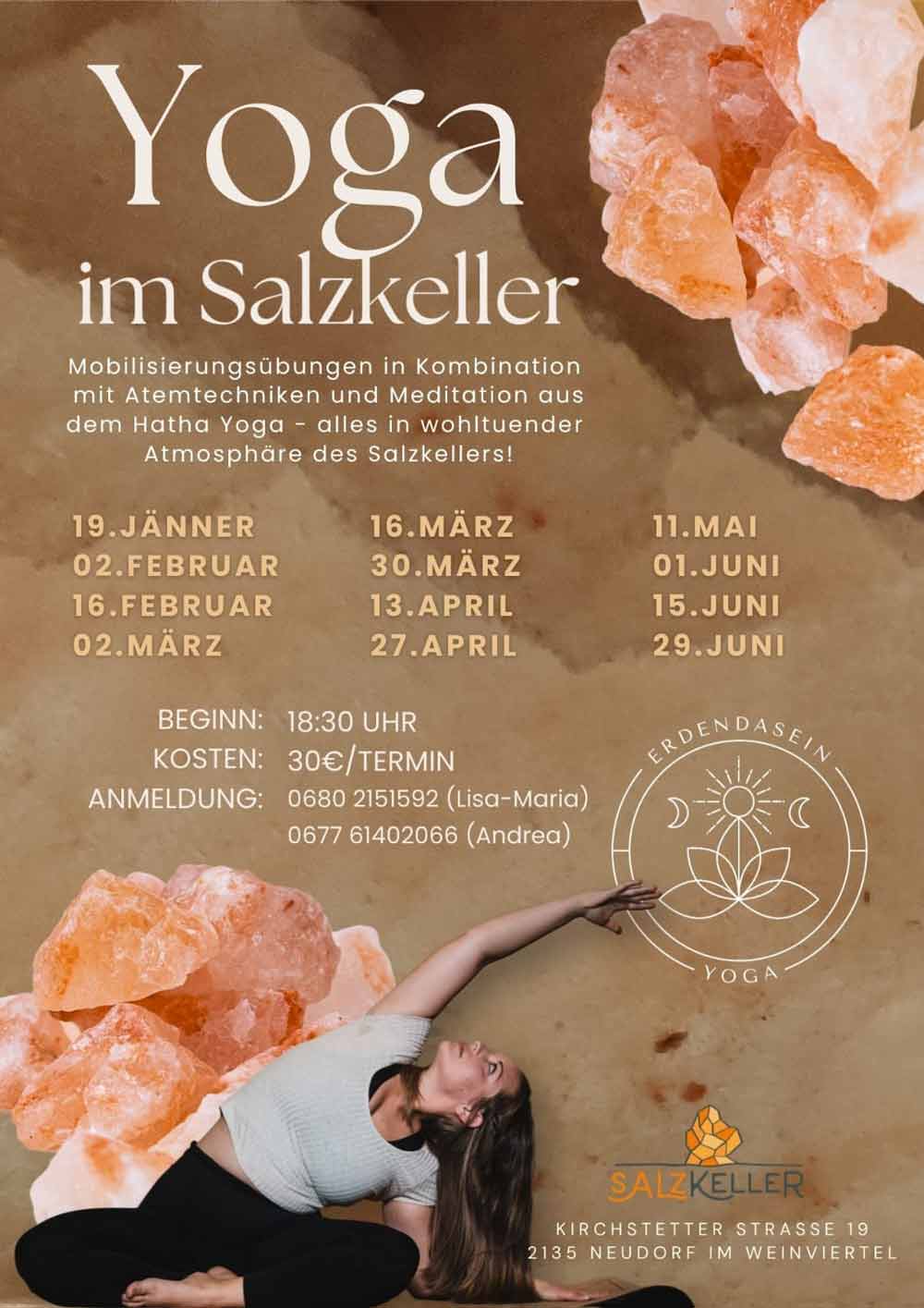 Yoga im Salzkeller in Neudorf im Weinviertel